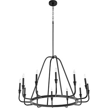 Marquee 12 Light Chandelier in Textured Black by Quorum International
