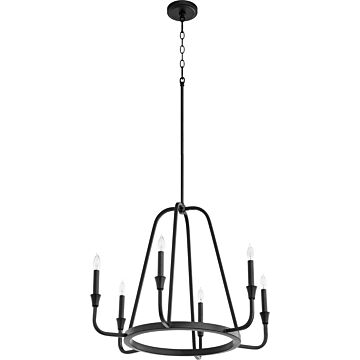 Marquee Six Light Chandelier in Textured Black by Quorum International