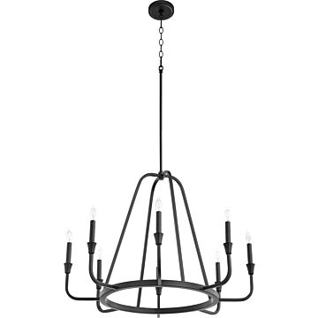Marquee Eight Light Chandelier in Textured Black by Quorum International