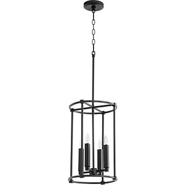 Olympus Four Light Entry Pendant in Textured Black by Quorum International