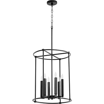 Olympus Six Light Entry Pendant in Textured Black by Quorum International
