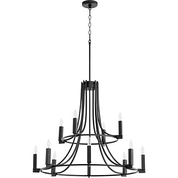 Olympus 12 Light Chandelier in Textured Black by Quorum International