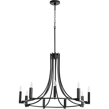 Olympus Nine Light Chandelier in Textured Black by Quorum International