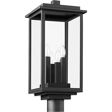 Westerly Four Light Post Mount in Textured Black by Quorum International