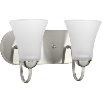 Classic 2-Light Bathroom Vanity Light Bracket in Brushed Nickel
