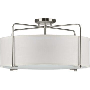 Kempsey 3-Light Semi-Flush Convertible in Brushed Nickel