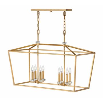 Stinson 8-Light LED Chandelier in Distressed Brass