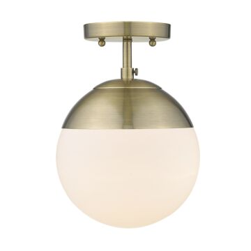 Dixon AB One Light Semi Flush Mount in Aged Brass by Golden
