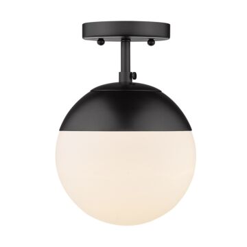 Dixon BLK One Light Semi Flush Mount in Matte Black by Golden