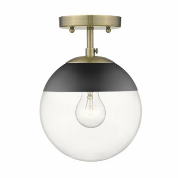 Dixon AB One Light Semi Flush Mount in Aged Brass by Golden
