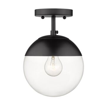 Dixon BLK One Light Semi Flush Mount in Matte Black by Golden