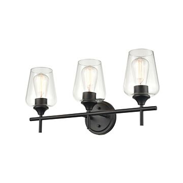 Ashford Three Light Vanity in Matte Black by Millennium