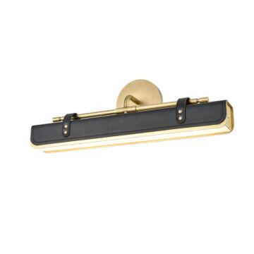 Valise LED Wall Sconce in Vintage Brass Tuxedo Leather by Alora