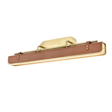 Valise LED Wall Sconce in Vintage Brass Cognac Leather by Alora