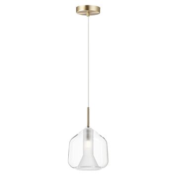Deuce LED Pendant in Satin Brass by ET2