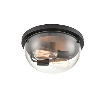 Ashford Two Light Flushmount in Matte Black by Millennium