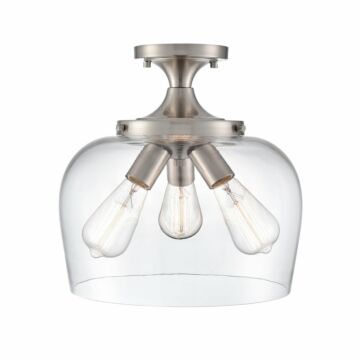 Ashford Three Light Semi Flush Mount in Brushed Nickel by Millennium
