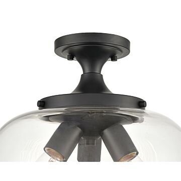 Ashford Three Light Semi Flush Mount in Matte Black by Millennium