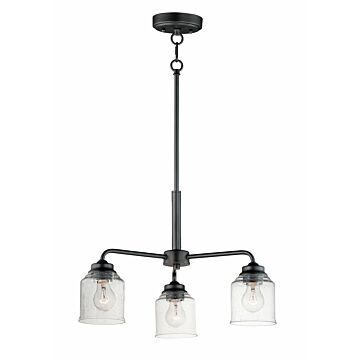 Acadia Three Light Semi Flush Mount Chandelier in Black by Maxim