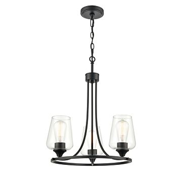 Ashford Three Light Chandelier in Matte Black by Millennium