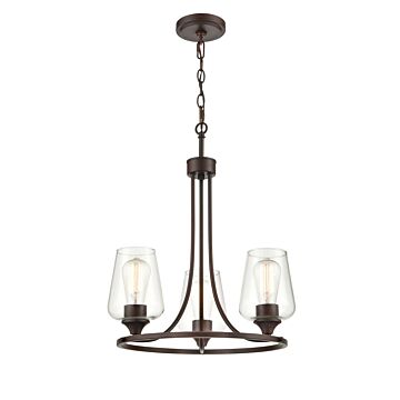 Ashford Three Light Chandelier in Rubbed Bronze by Millennium