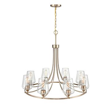 Ashford Eight Light Chandelier in Modern Gold by Millennium