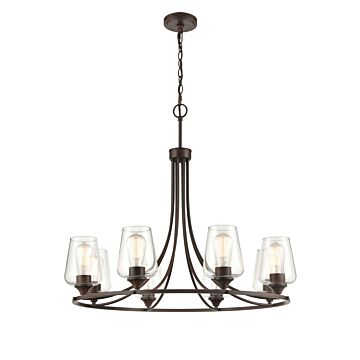 Ashford Eight Light Chandelier in Rubbed Bronze by Millennium