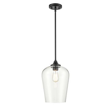Ashford One Light Mini Pendant in Matte Black by Millennium