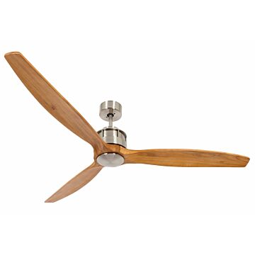 Akmani 60" Hanging Ceiling Fan in Brushed Chrome and Teak