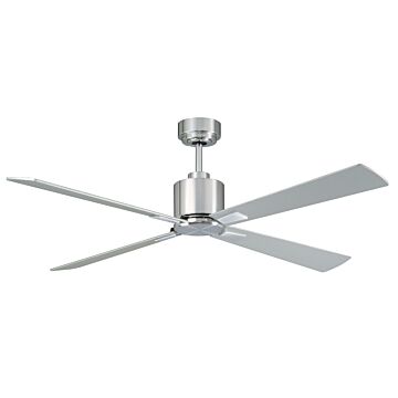Climate 52in Hanging Ceiling Fan in Brushed Chrome and Silver