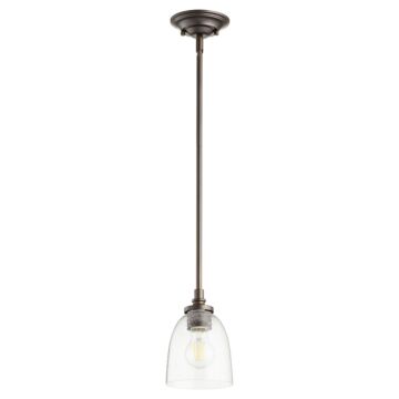 Rossington One Light Pendant in Oiled Bronze  Clear Seeded by Quorum International