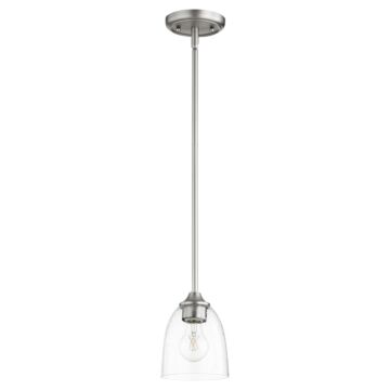 Jardin One Light Pendant in Satin Nickel  Clear Seeded by Quorum International