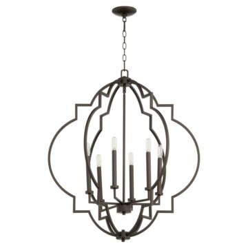 Dublin Six Light Pendant in Oiled Bronze by Quorum International