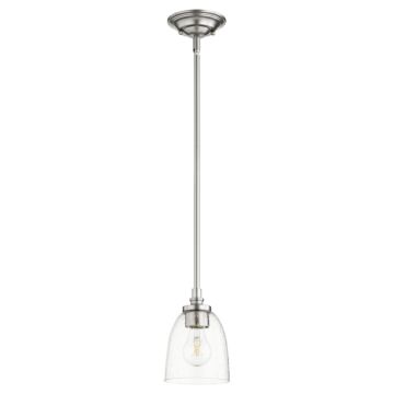 Rossington One Light Pendant in Satin Nickel  Clear Seeded by Quorum International