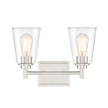 Westin 2-Light Bathroom Vanity Light Bar in Satin Platinum