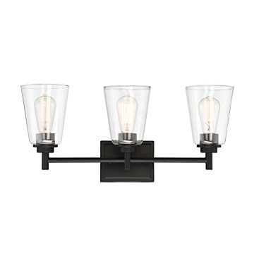 Westin 3-Light Bathroom Vanity Light Bar in Matte Black