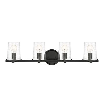 Matteson 4-Light Bathroom Vanity Light Bar in Matte Black