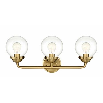 Knoll 3-Light Bathroom Vanity Light Bar in Brushed Gold