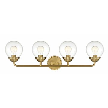 Knoll 4-Light Bathroom Vanity Light Bar in Brushed Gold