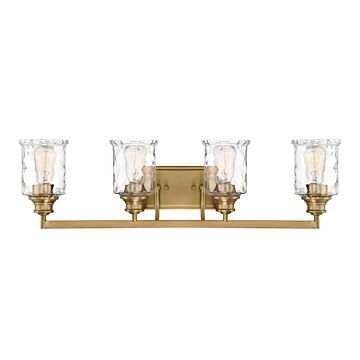 Drake 4-Light Bathroom Vanity Light Bar in Brushed Gold