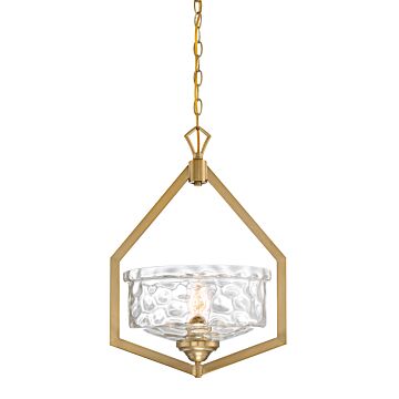Drake 1-Light Foyer Pendant in Brushed Gold