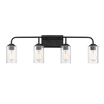 Logan 4-Light Bathroom Vanity Light Bar in Matte Black