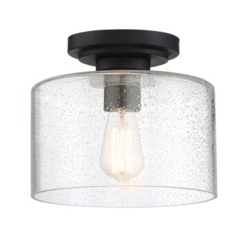 Logan 1-Light Semi-Flushmount in Matte Black