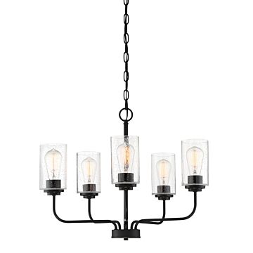 Logan 5-Light Chandelier in Matte Black