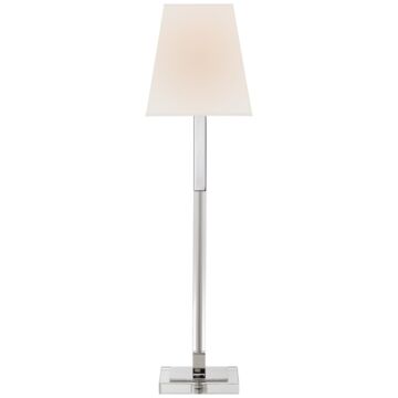 Reagan  Buffet Lamp in Polished Nickel and Crystal by Visual Comfort Signature