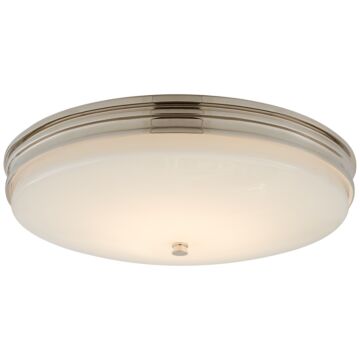 Launceton LED Flush Mount in Polished Nickel by Visual Comfort Signature