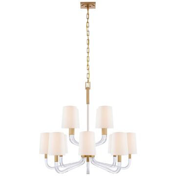 Reagan  Chandelier in Antique-Burnished Brass and Crystal by Visual Comfort Signature