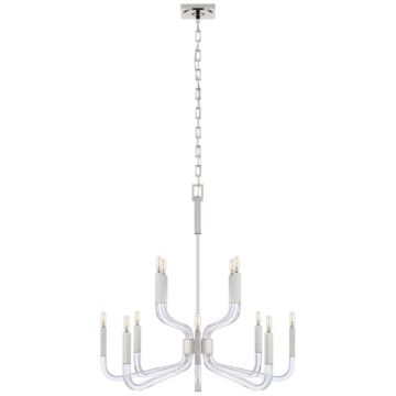 Reagan  Chandelier in Polished Nickel and Crystal by Visual Comfort Signature