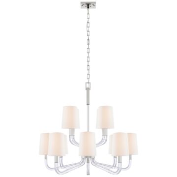 Reagan  Chandelier in Polished Nickel and Crystal by Visual Comfort Signature