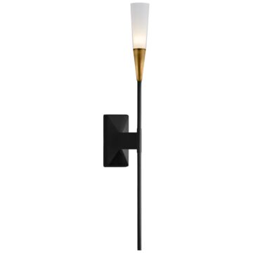 Stellar LED Wall Sconce in Matte Black and Antique Brass by Visual Comfort Signature
